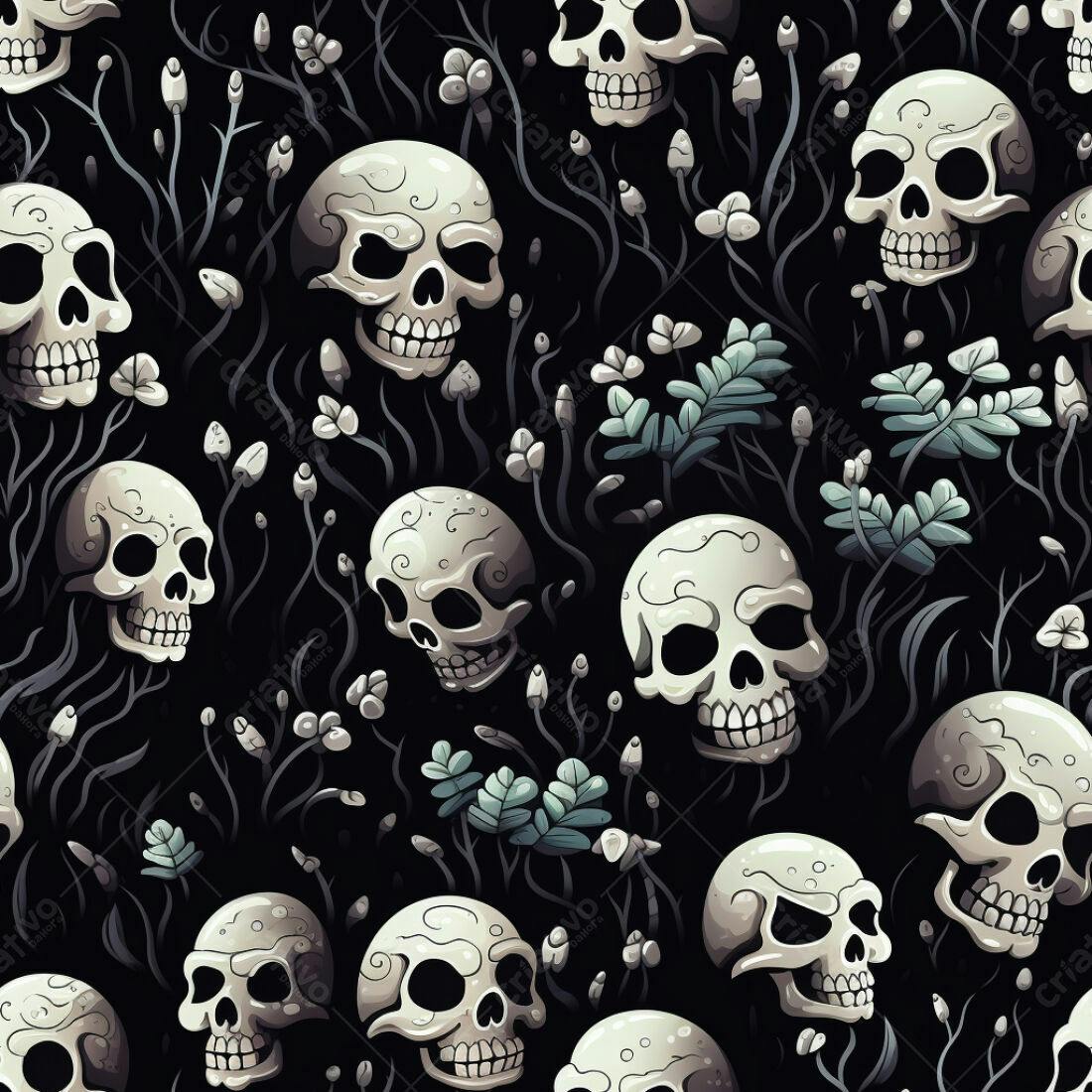 Textura caveira Dia dos Mortos para fundo escuro