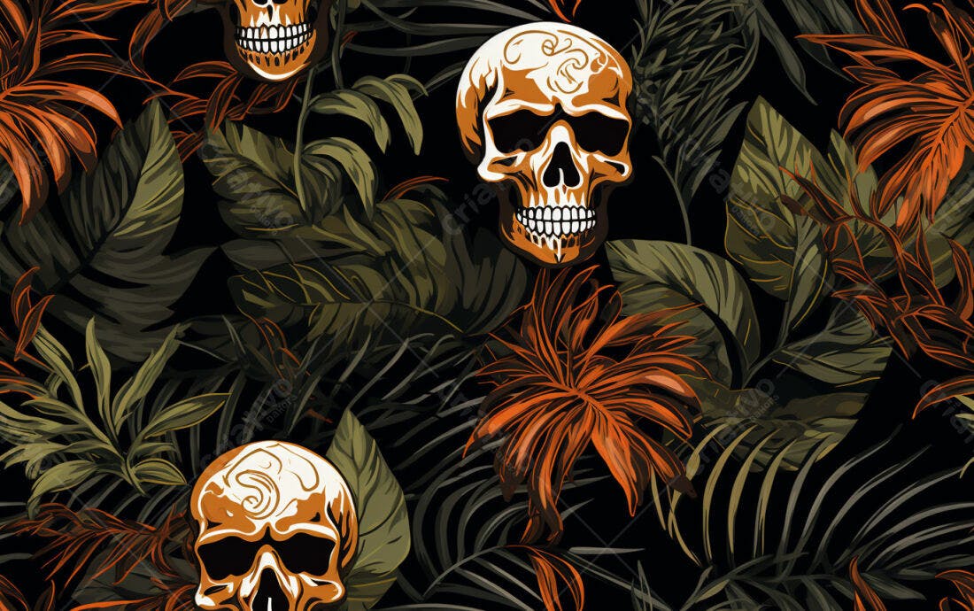 Textura caveira tropical para papel de parede