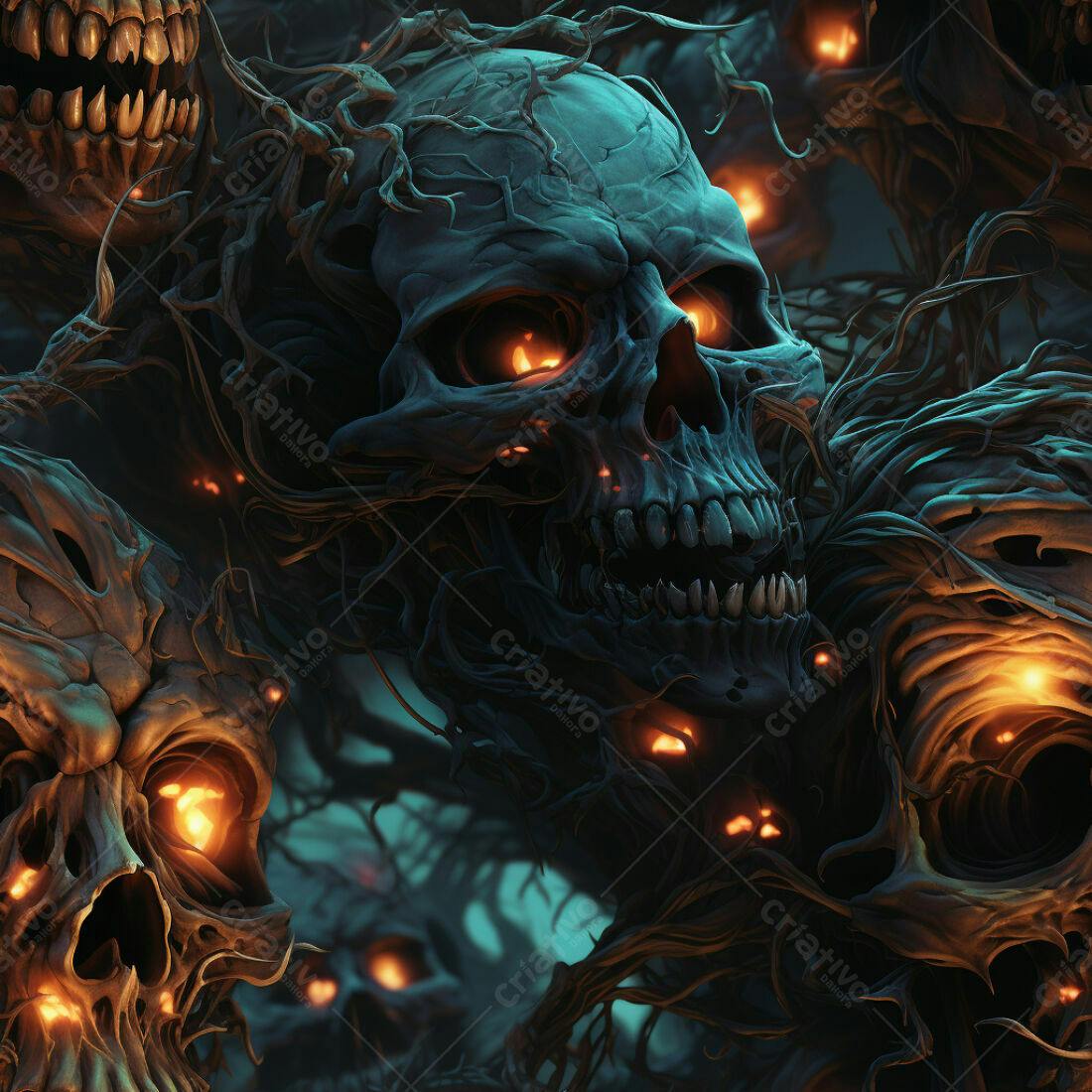 Textura caveira escura para jogos de terror