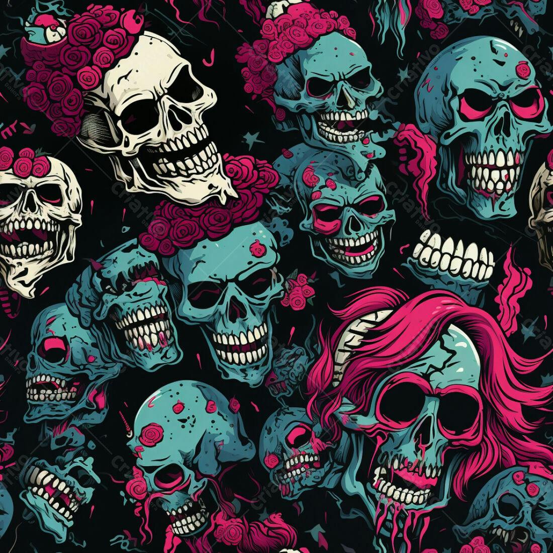 Textura Caveiras Dia dos Mortos para Fundo