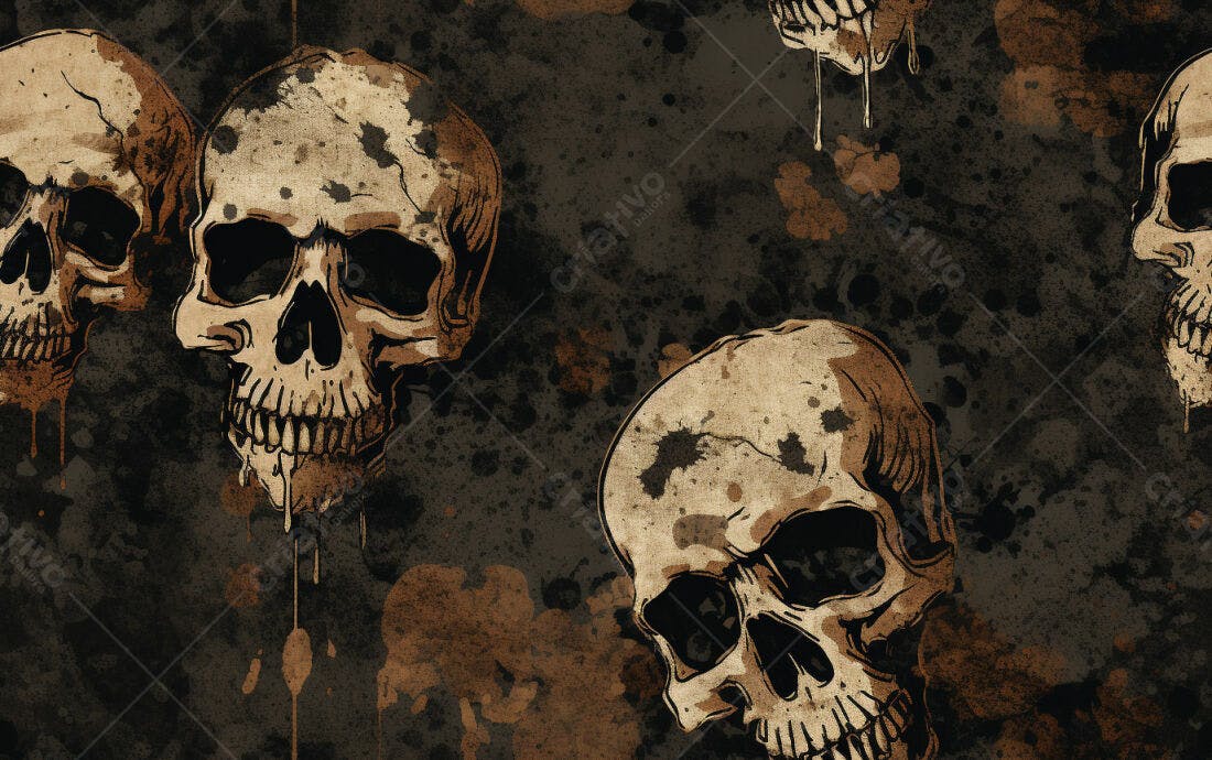 Textura caveira grunge para fundo sombrio