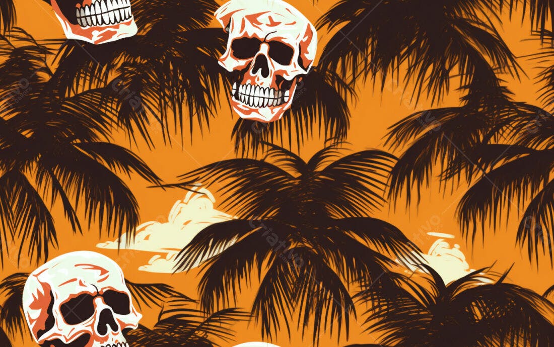 Textura caveiras tropicais para fundo