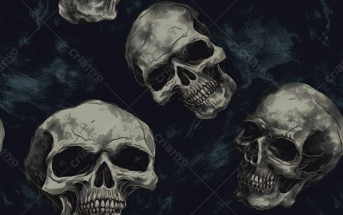 Textura caveira gótica para fundo de terror