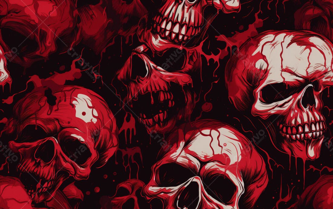 Textura caveiras vermelhas para fundo de terror