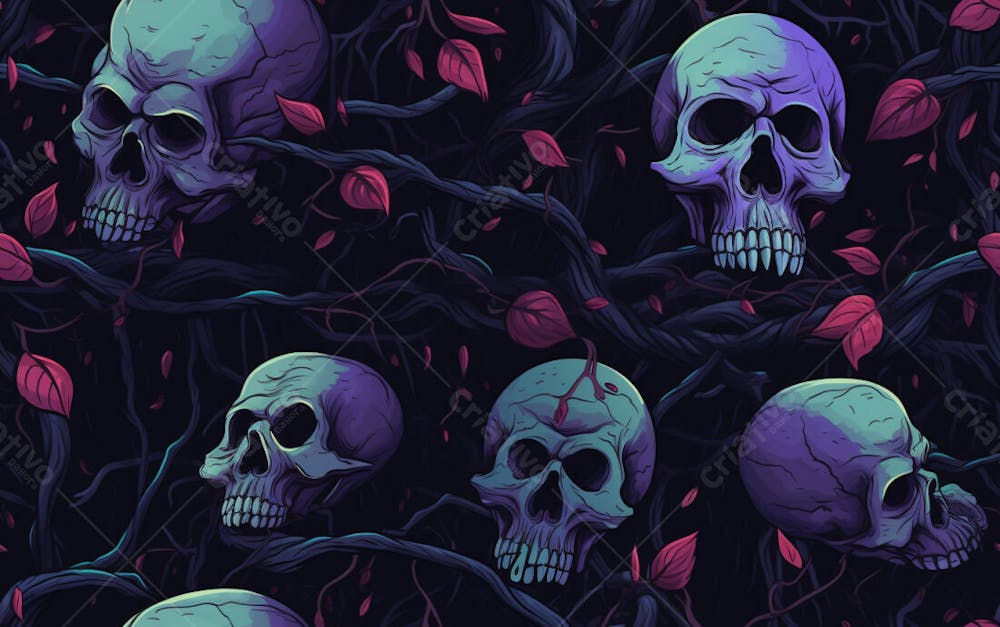 Skull Pattern 8K High Resolution