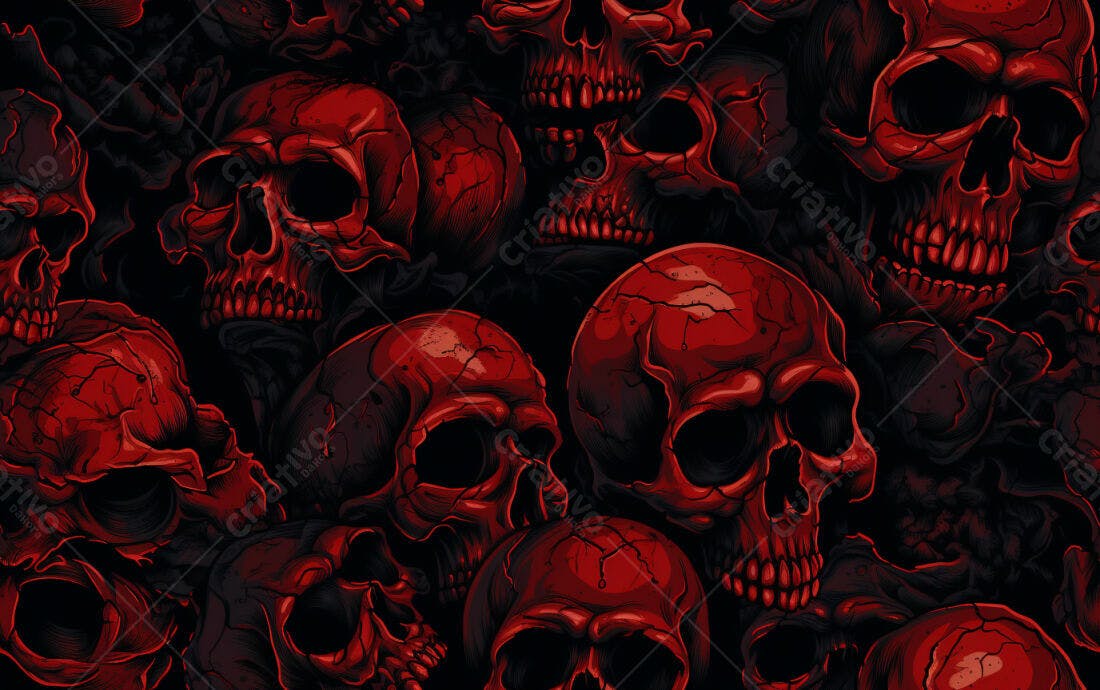 Textura caveiras vermelhas para fundo sombrio