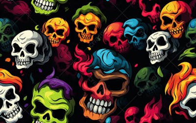 Skull Pattern 8K High Resolution