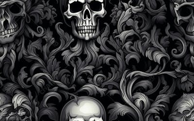 Skull Pattern 8K High Resolution