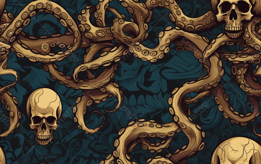 Textura Polvos e Caveiras para Papel de Parede