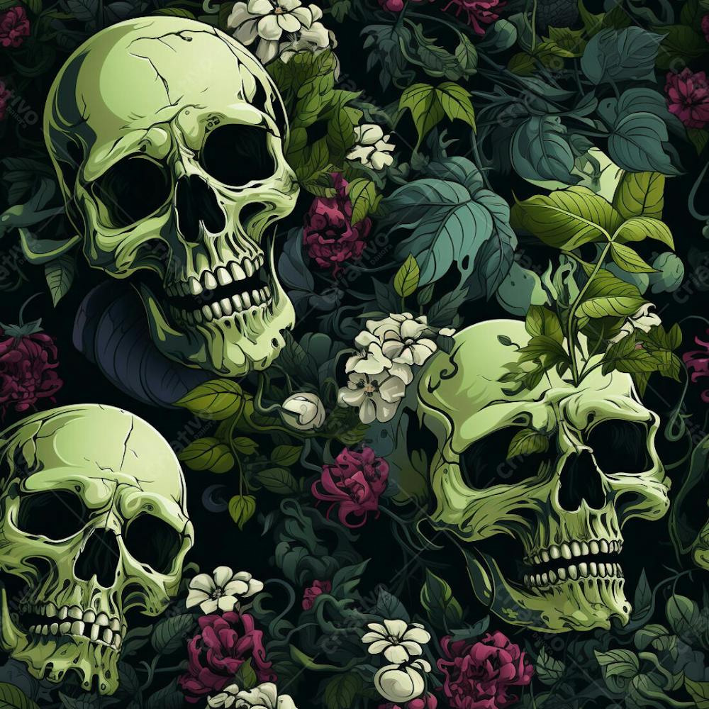 Skull Pattern 8K High Resolution