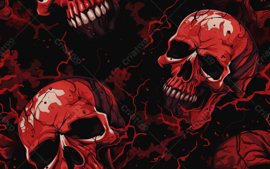Textura caveira vermelha para fundo de terror