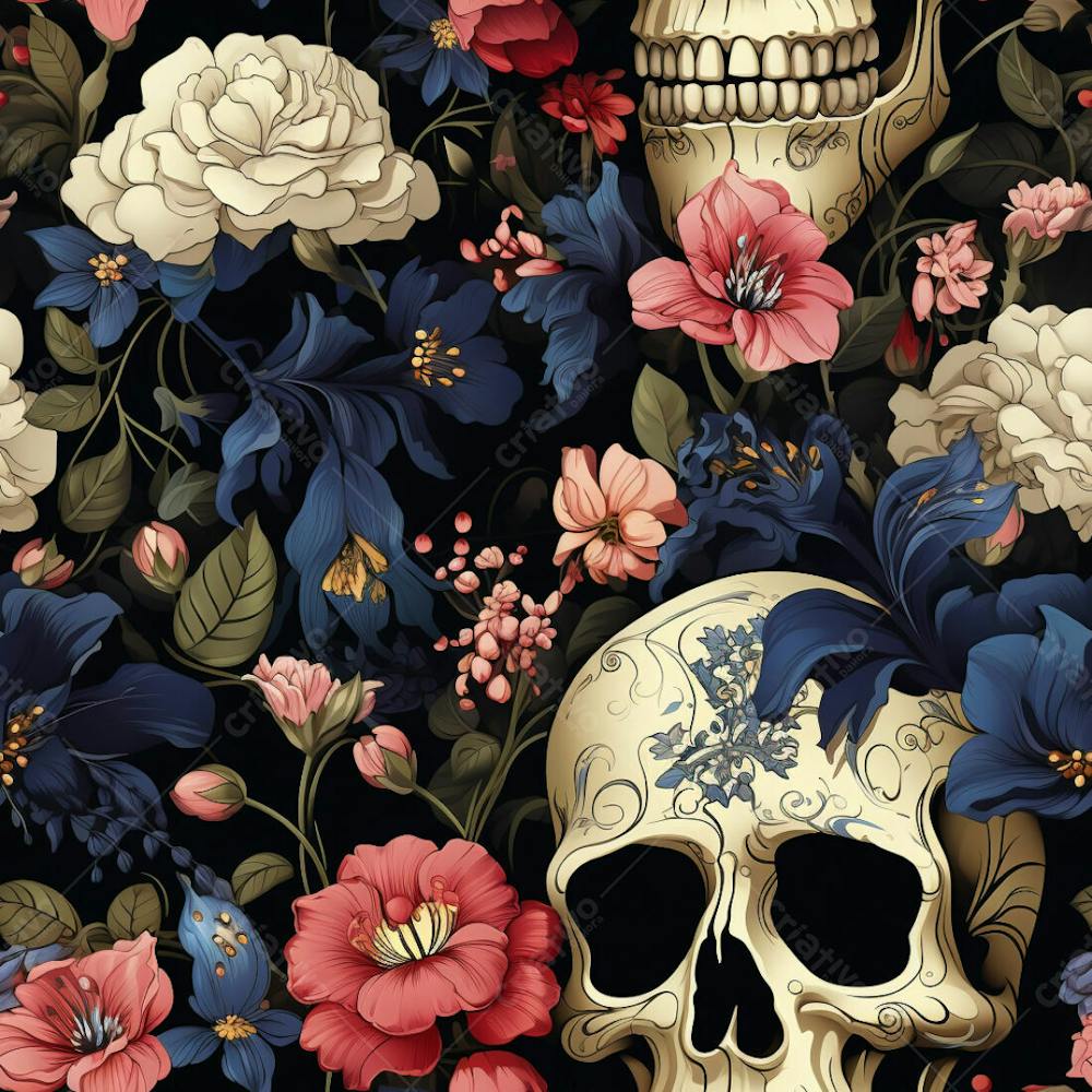 Skull Pattern 8K High Resolution