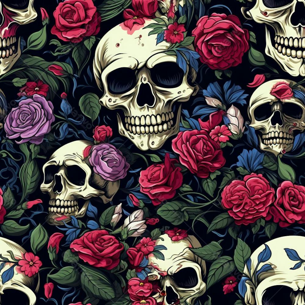 Skull Pattern 8K High Resolution