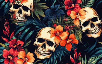 Skull Pattern 8K High Resolution