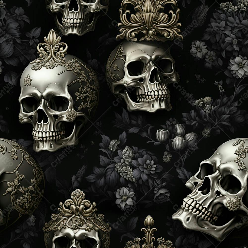 Skull Pattern 8K High Resolution