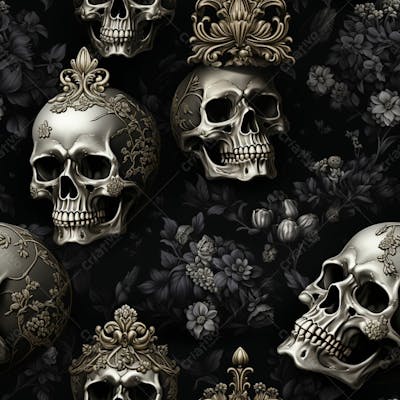 Skull Pattern 8K High Resolution