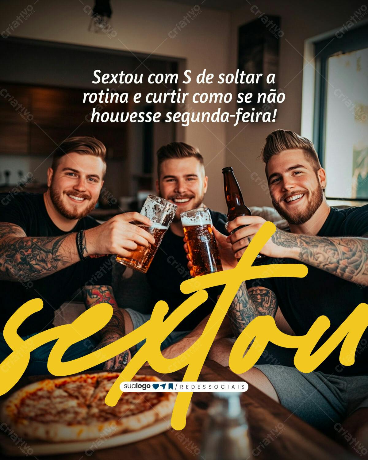 Post para Redes Sociais Sextou PSD Editável