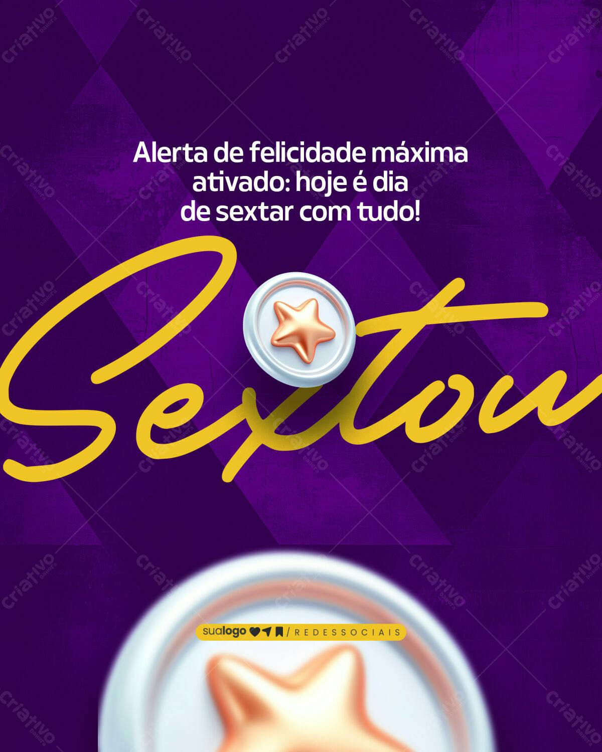 Post para Redes Sociais Sextou PSD Editável