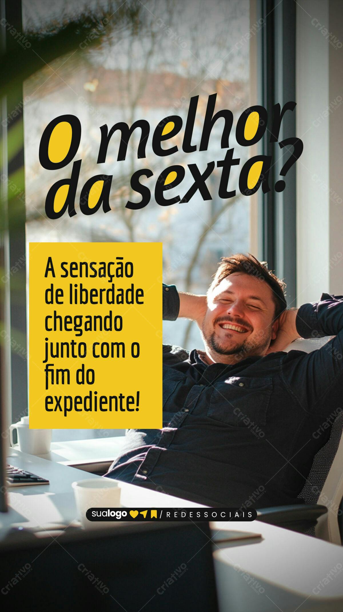 Post para Redes Sociais Fim de Expediente PSD Editável
