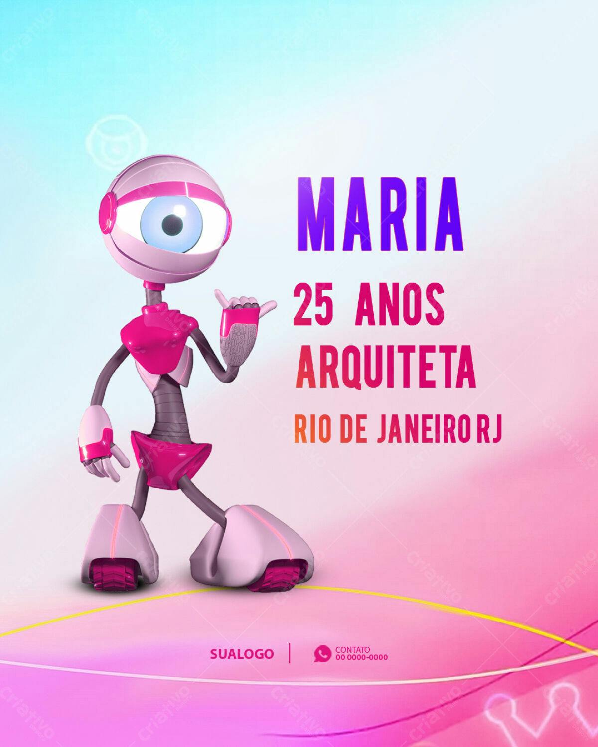 Postagem Aniversário Arquiteta PSD Editável