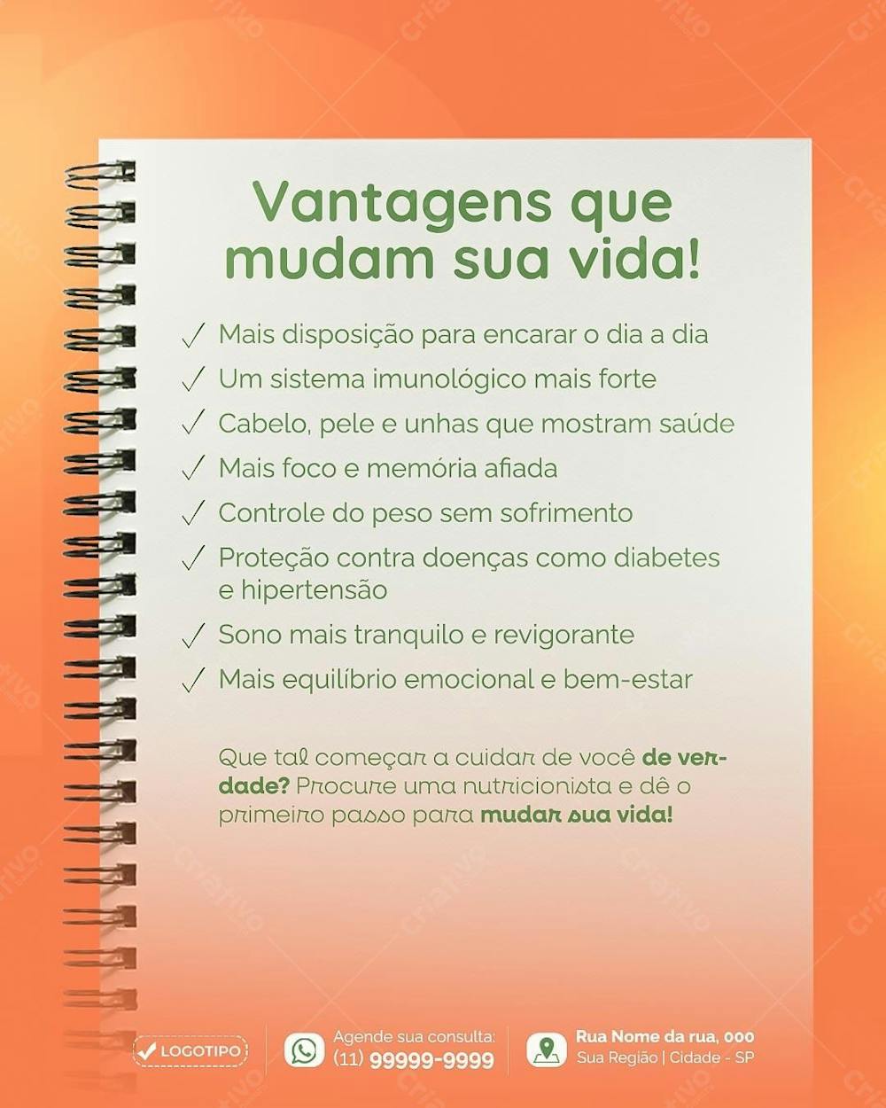 Nutricionista Social Media Post Design Dieta Alimentação Psd