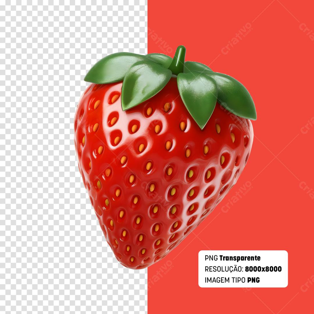 Morango vermelho renderizado em 3D