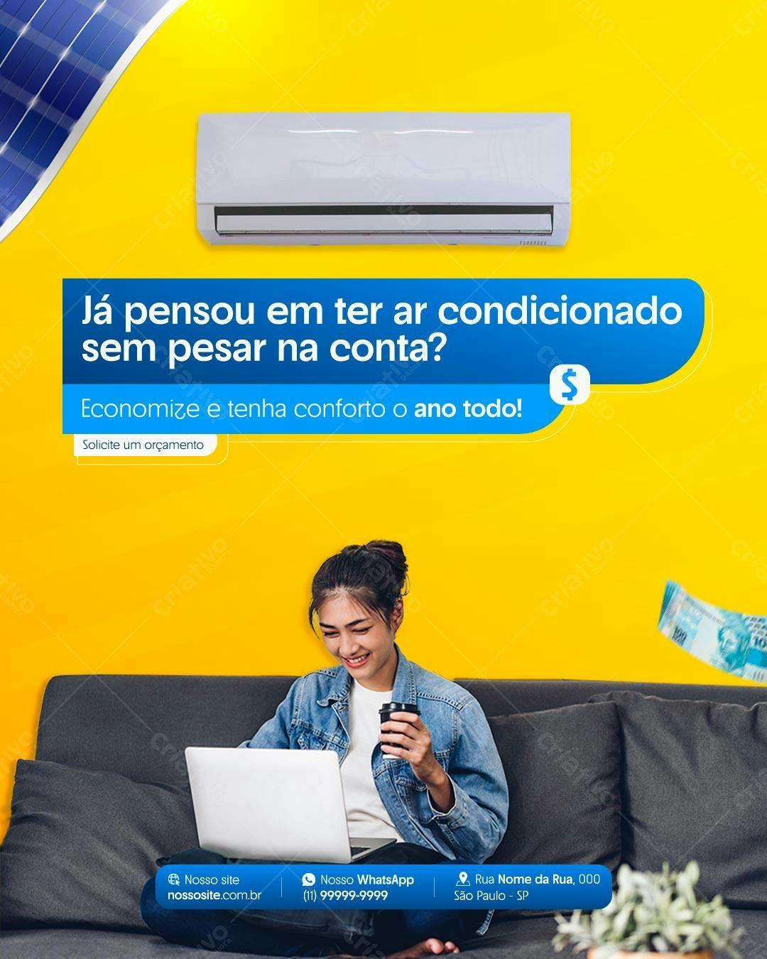 Anúncio Ar Condicionado com Economia PSD Editável