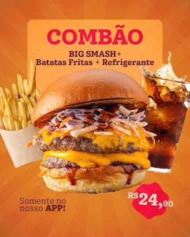 Hambúrguer Hamburgueria Social Media Post Design Feed Psd