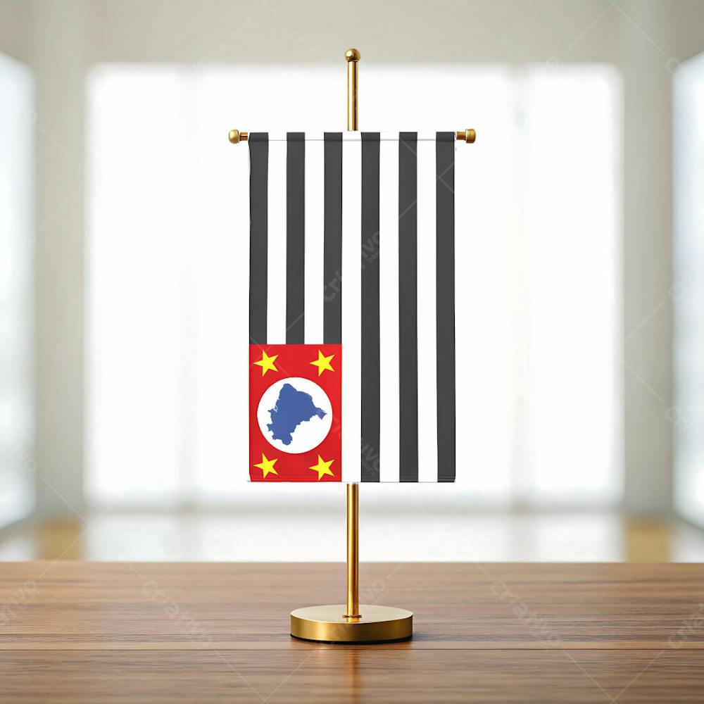 Mini Bandeira Do Estado De São Paulo Em Cima De Uma Mesa