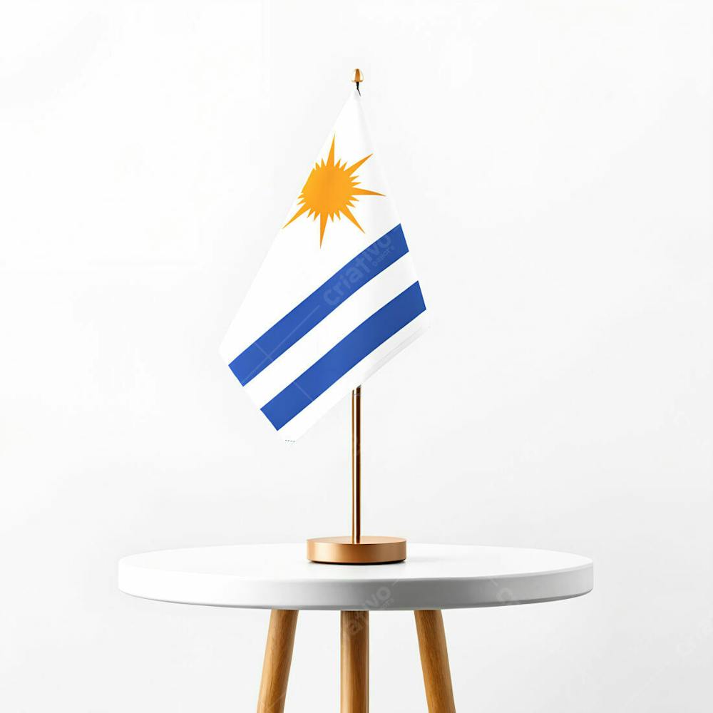 Mini Bandeira Da Cidade De Palmas Hasteada Em Cima De Uma Mesa