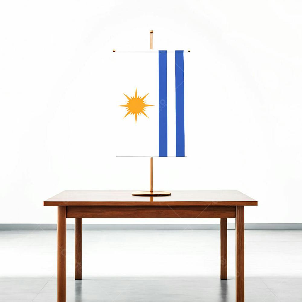 Bandeira Da Cidade De Palmas Em Cima De Uma Mesa