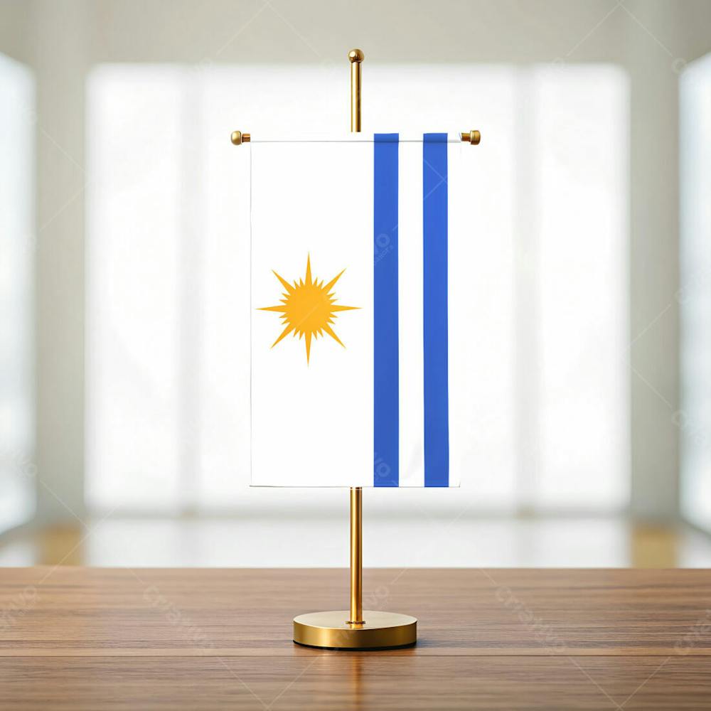 Mini Bandeira Da Cidade De Palmas Em Cima De Uma Mesa