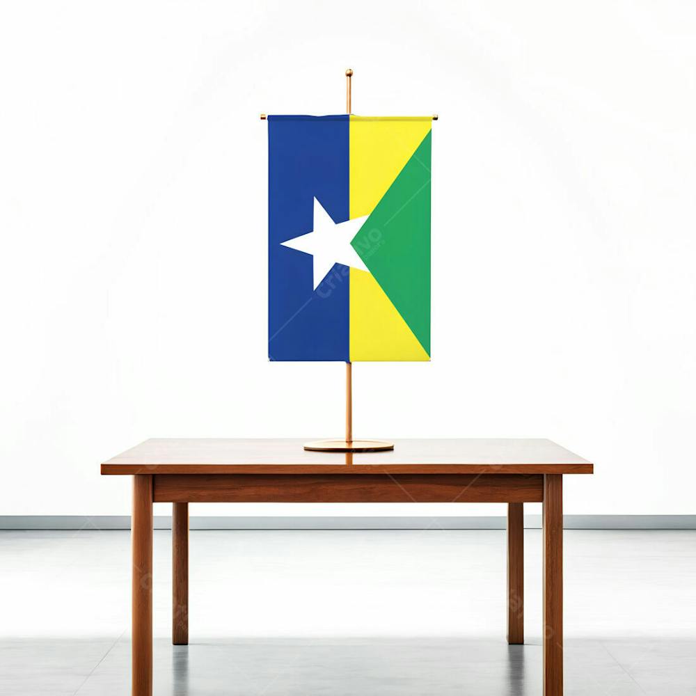 Bandeira Do Estado De Rondônia Em Cima De Uma Mesa