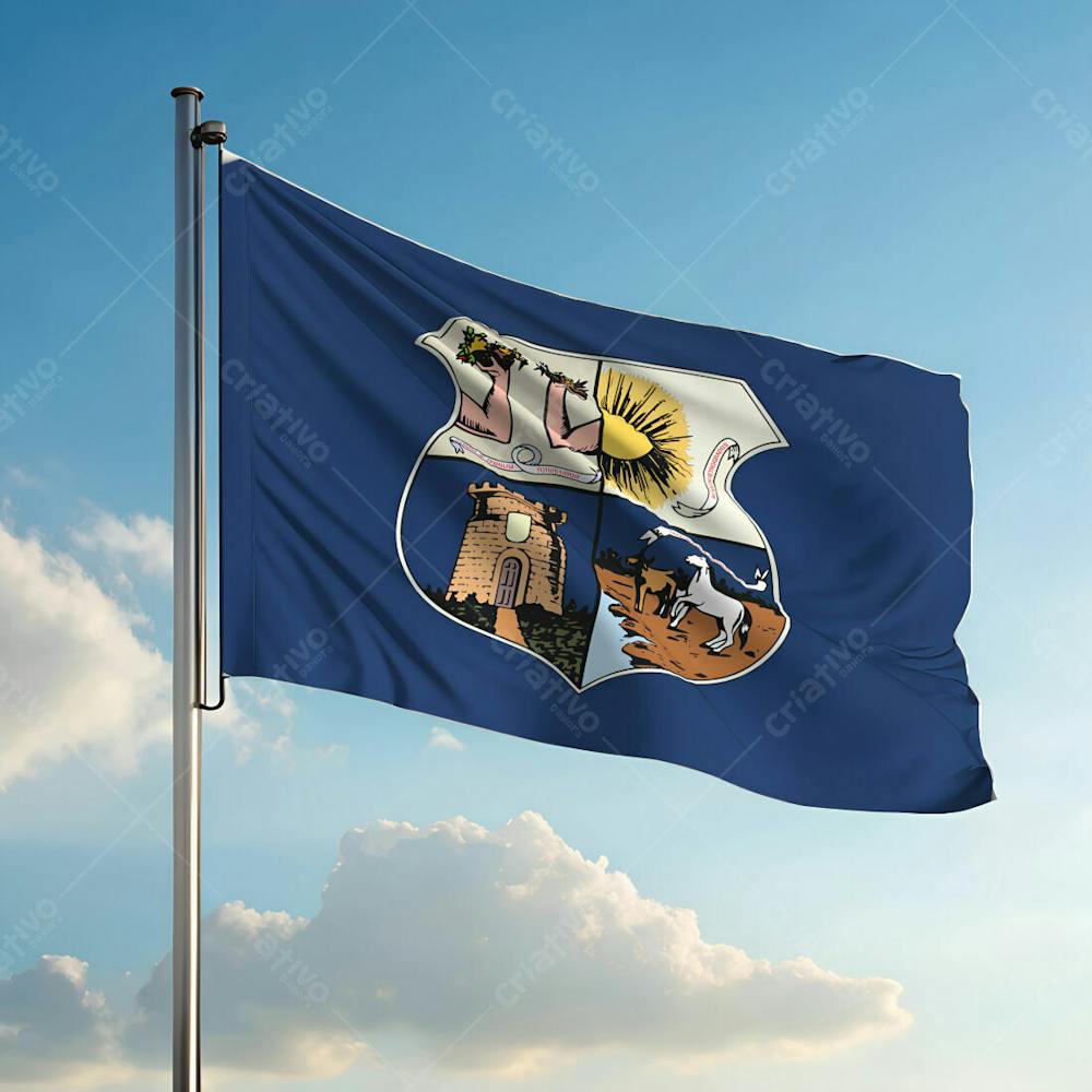 Bandeira Da Cidade De Belém Hasteada Ao Ar Livre