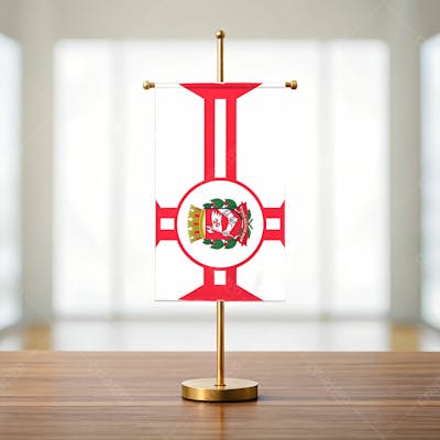 Mini Bandeira Da Cidade De São Paulo Em Cima De Uma Mesa