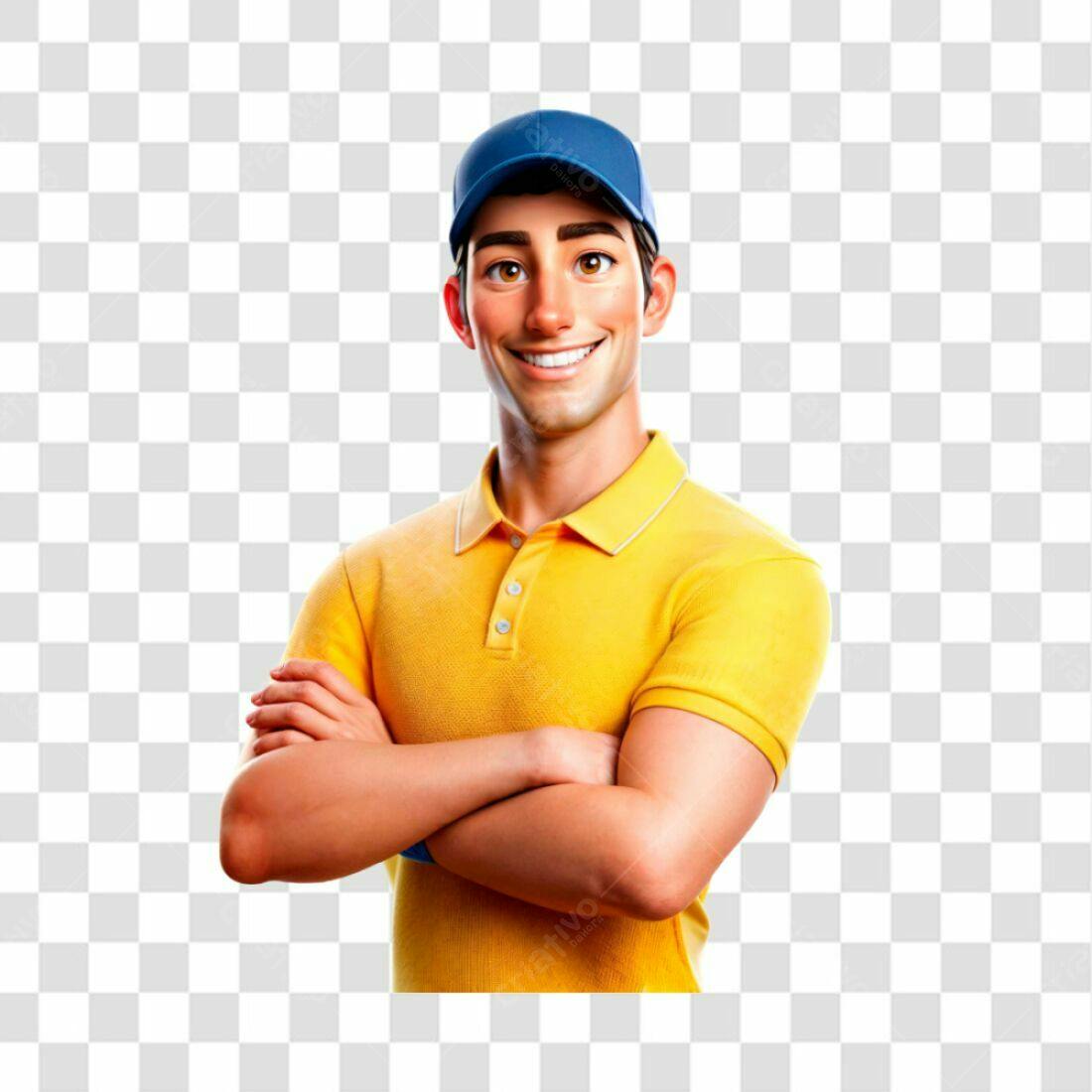 Avatar entregador PNG com fundo transparente
