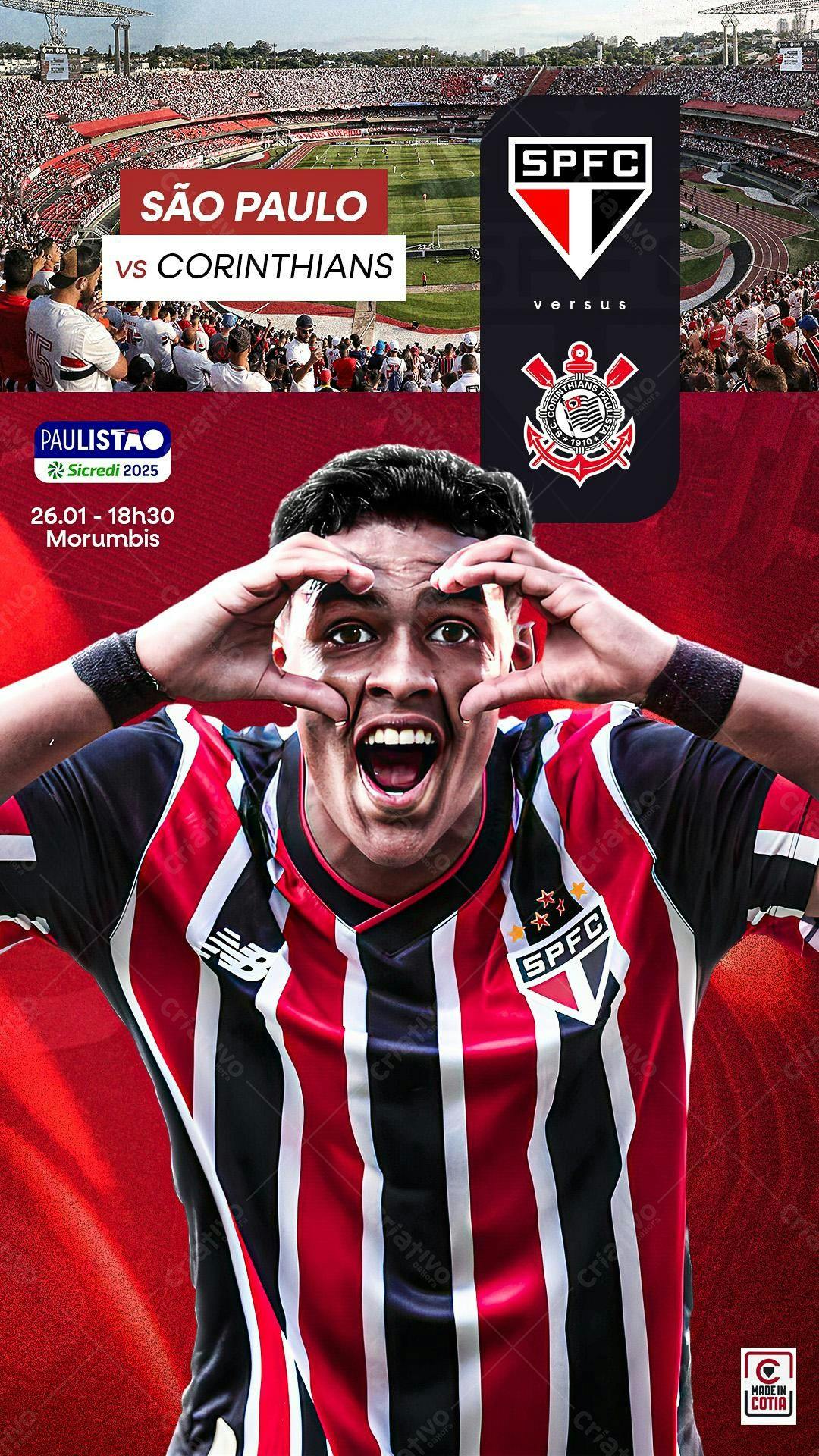 Flyer São Paulo x Corinthians PSD Editável