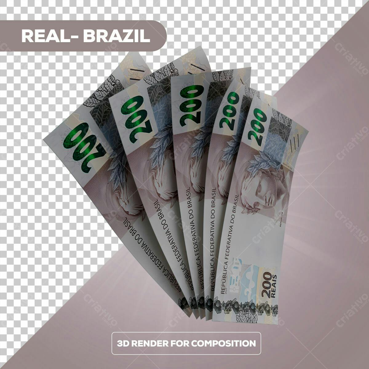 Composição de Notas R$200 PSD Editável