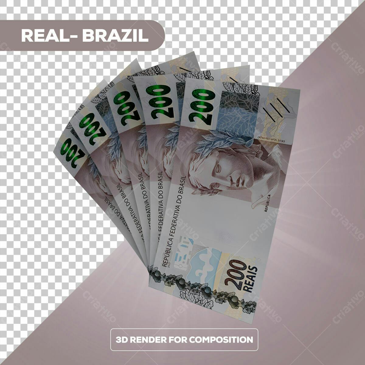 Composição de Notas R$200 PSD Editável