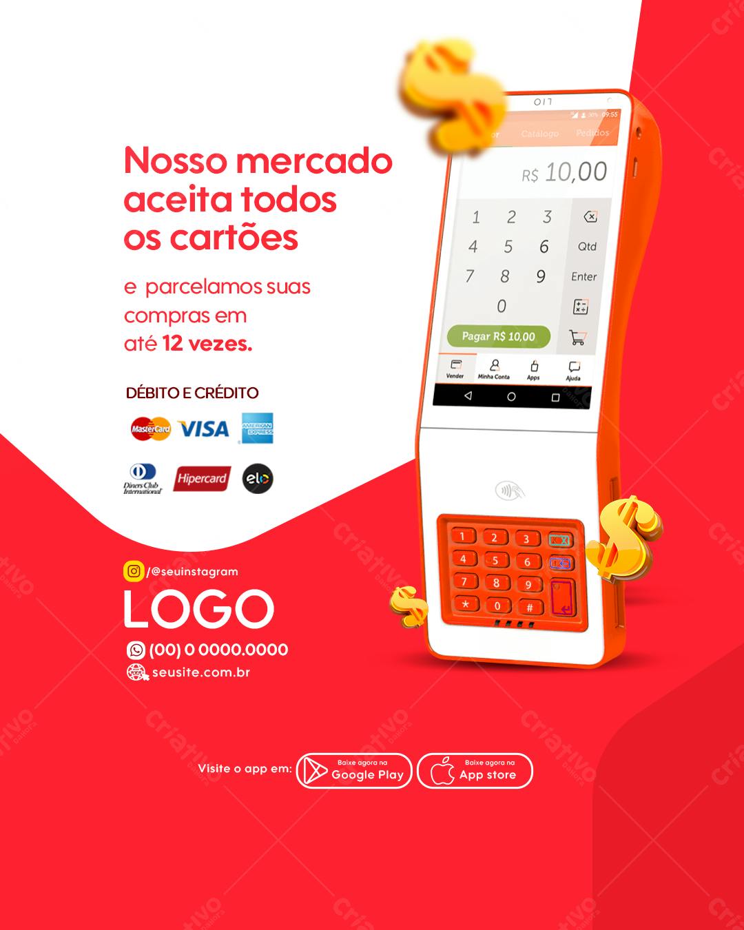 Flyer Pagamento Digital PSD Editável