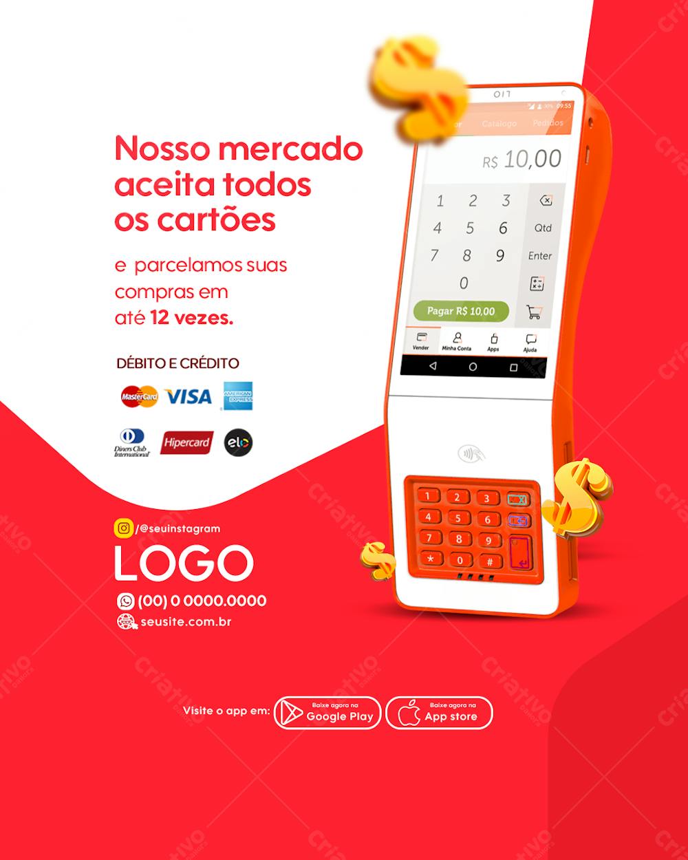  Social Media Supermercado Aceitamos Todos Os Cartões 