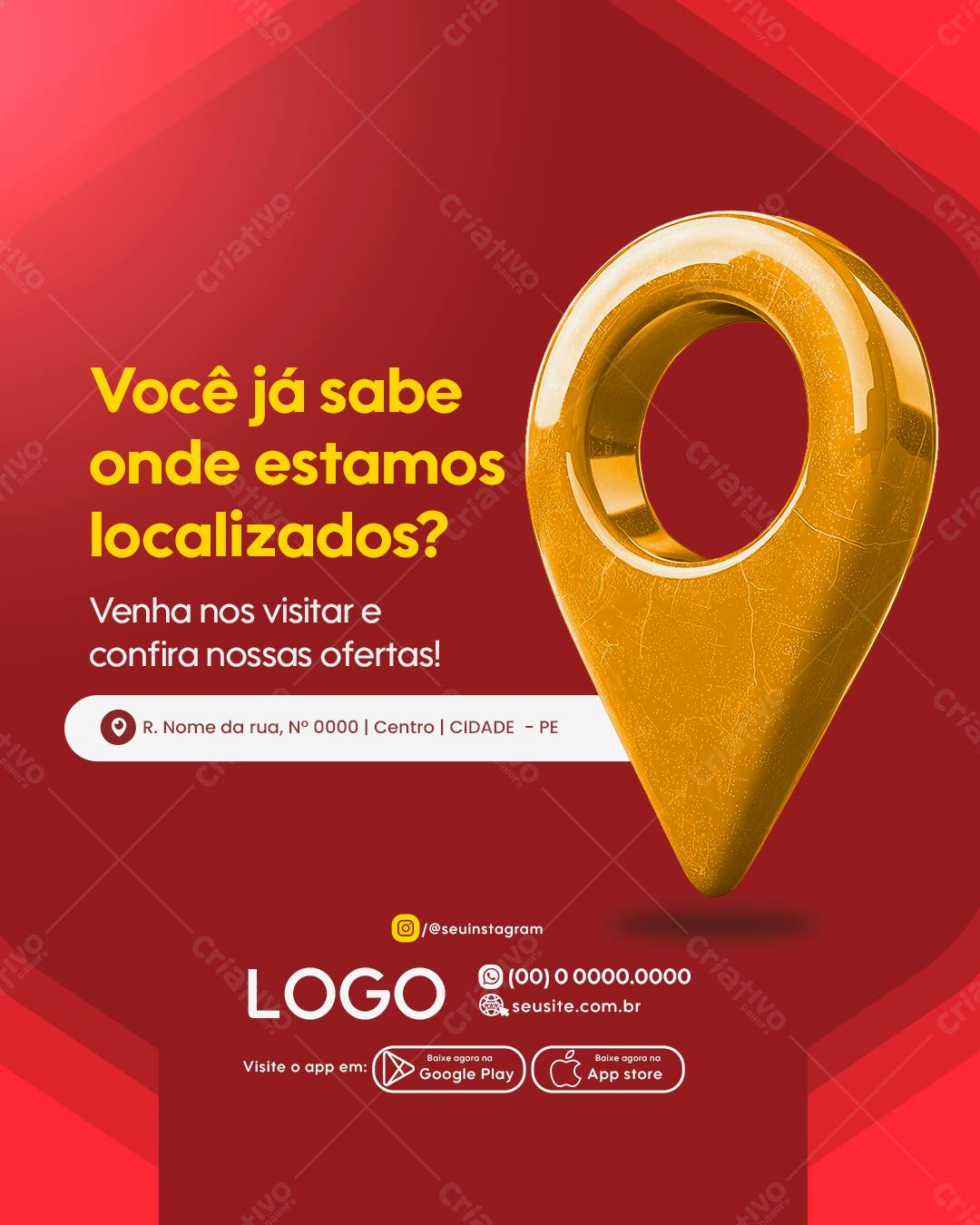 Flyer Localização Negócio PSD Editável