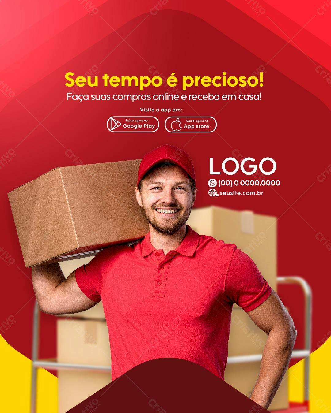 Postagem Redes Sociais Entrega em Casa PSD Editável