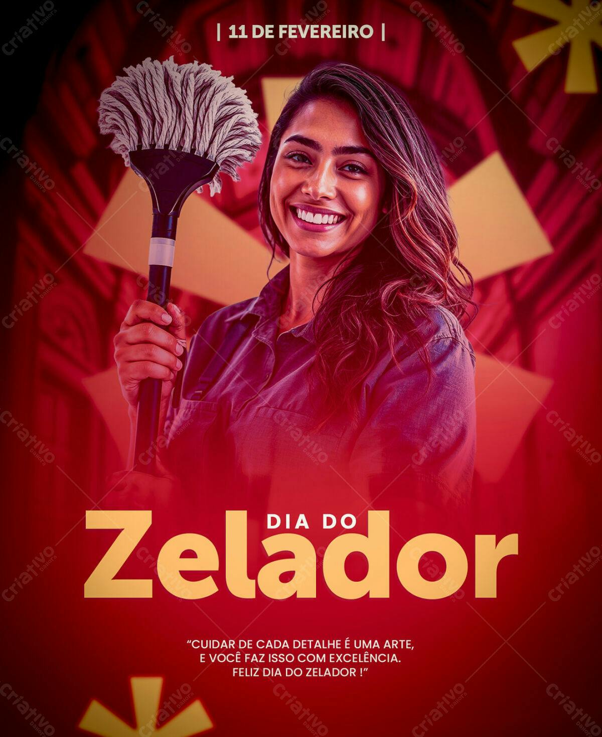 Flyer Dia do Zelador PSD Editável