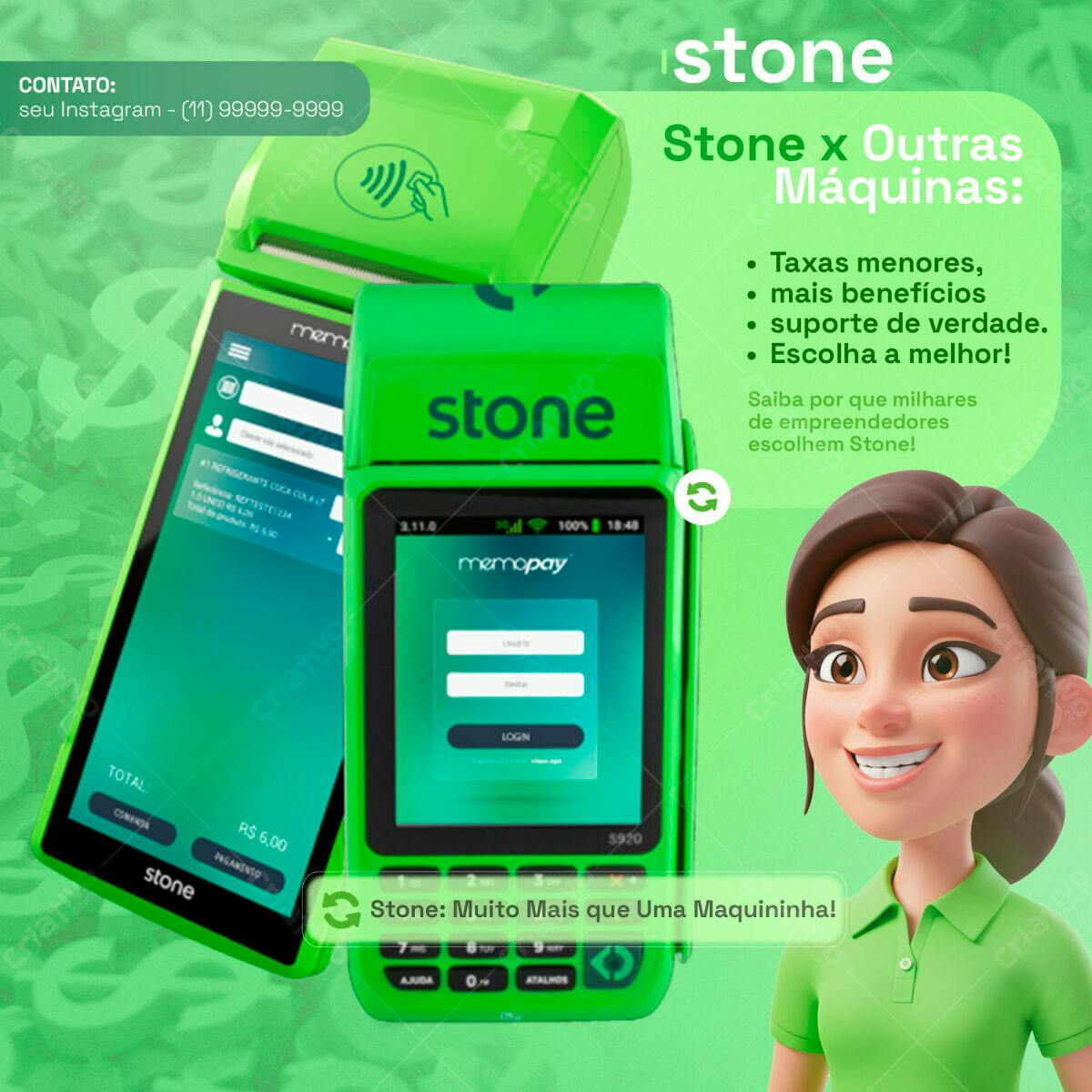 Mockup Máquina de Cartão Stone PSD Editável