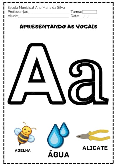 Apresentando As Vogais Letra A a