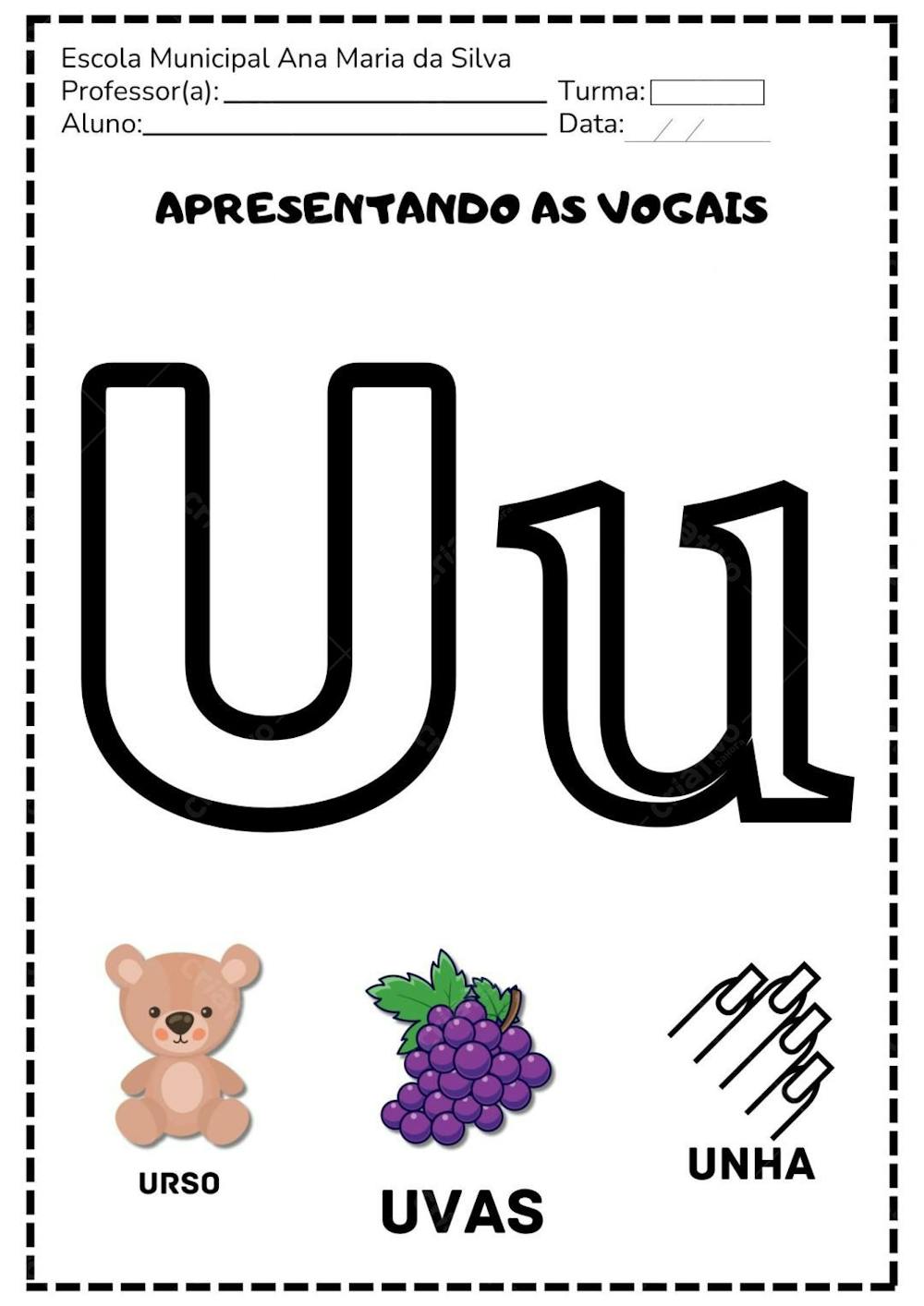 Apresentando As Vogais Letra U u
