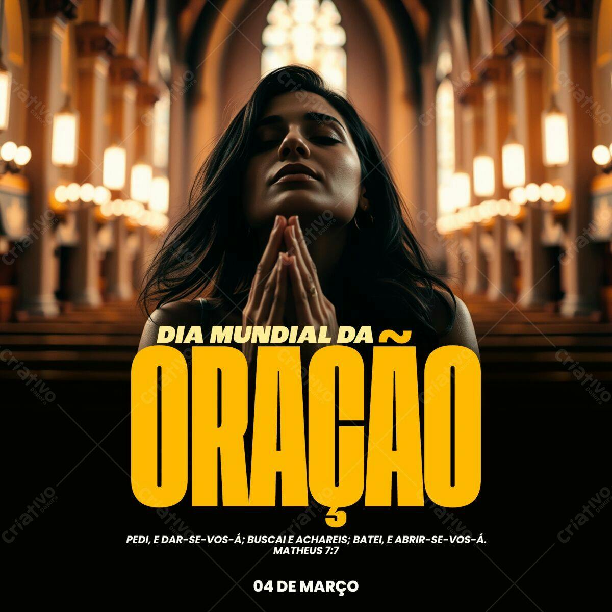 Post para o Dia Mundial da Oração PSD Editável