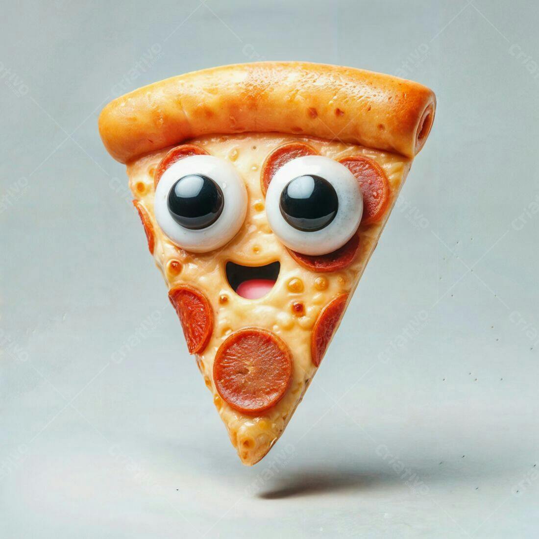 Fatia de Pizza Pepperoni Feliz