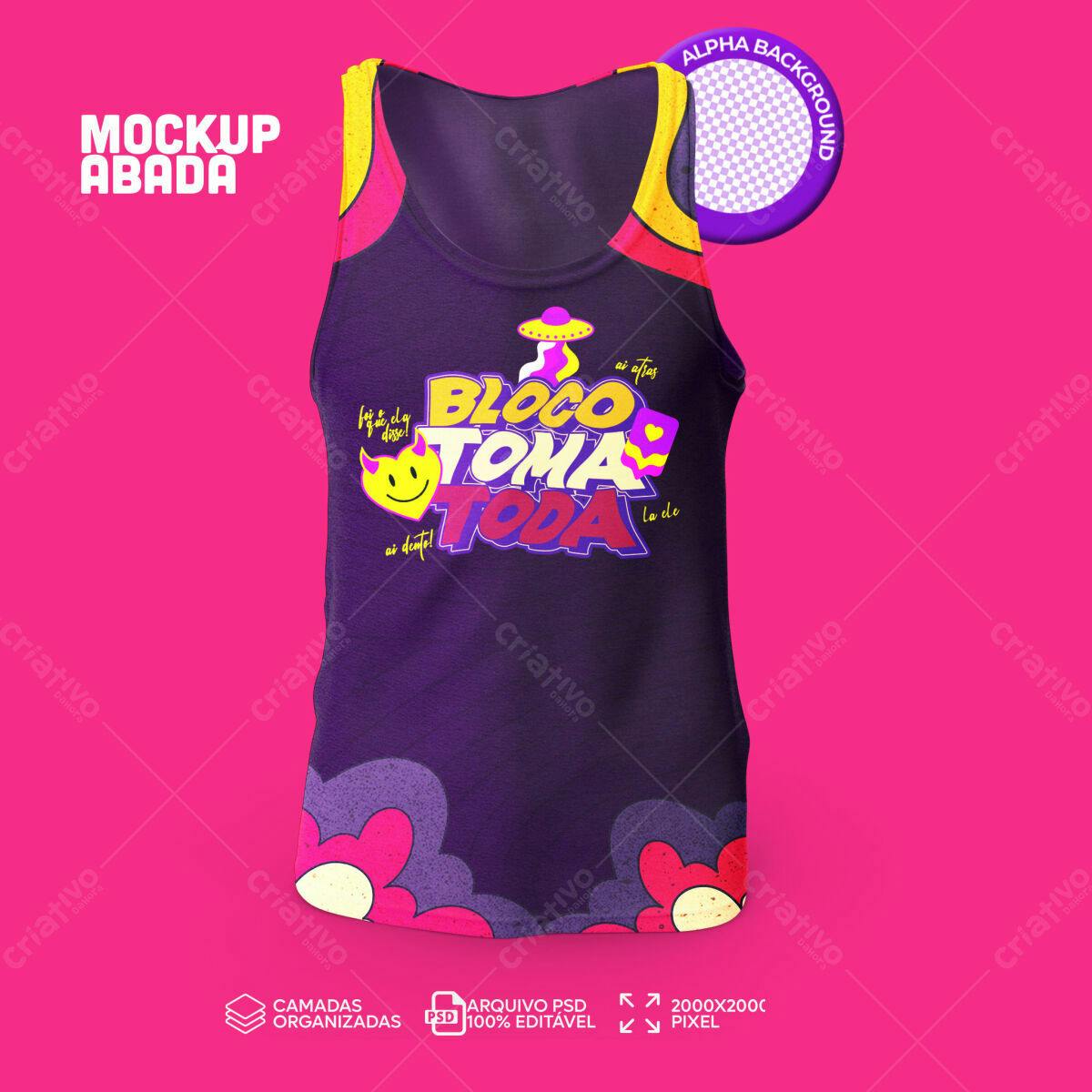 Mockup Abaada Bloco Toma Tudo PSD Editável
